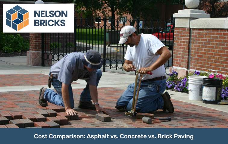 Brick paving work in progress on a walkway