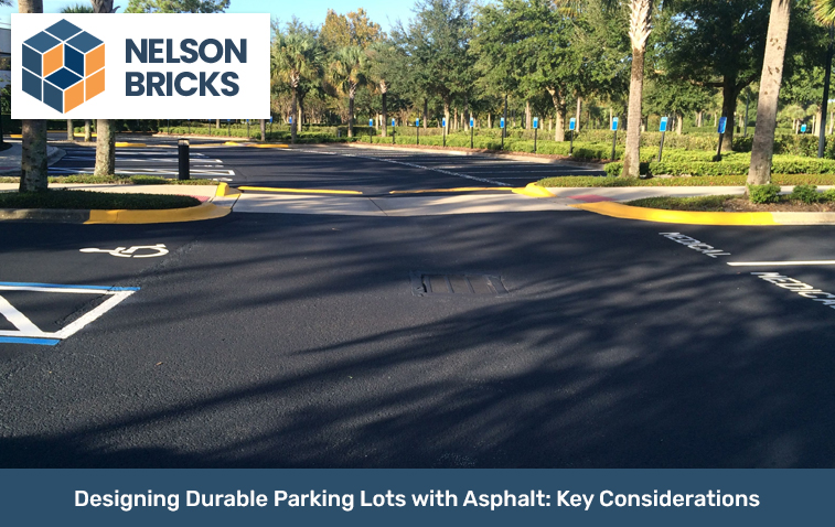 Well-designed asphalt parking lot with clear markings